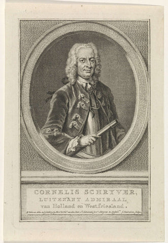 Portrait of Cornelis Schrijver, Jacob Houbraken, 1796 Canvas Print