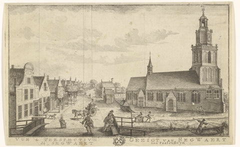 Village view with Reformed Church in Dorpsstraat in Zegwaart, Iven Besoet, 1762 Canvas Print