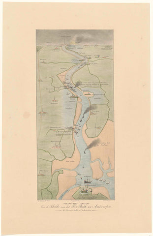 Course of the Scheldt from Fort Bath to Antwerp, 1832, Alexander Oltmans, 1832 - 1833 Canvas Print