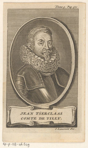 Portrait of Johan 't Serclaes van Tilly, Jan Lamsvelt, 1684 - 1743 Canvas Print