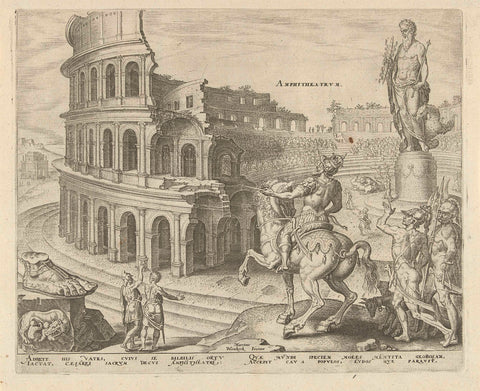 Colosseum in Rome, Philips Galle, 1572 Canvas Print