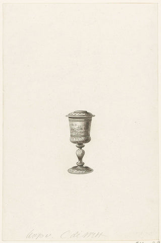 Golden cup with lid, donated to Cornelis de Witt on the occasion of the Journey to Chatham, 1667, Reinier Vinkeles (I), 1805 Canvas Print