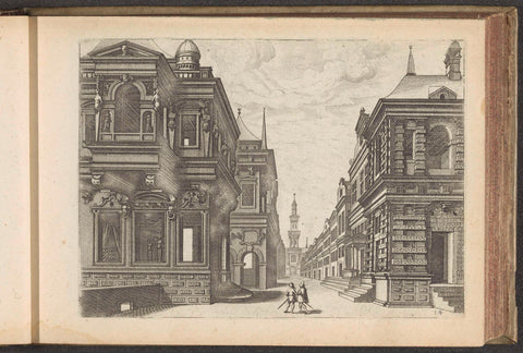 View in a street with a palace, Johannes or Lucas van Doetechum, 1601 Canvas Print