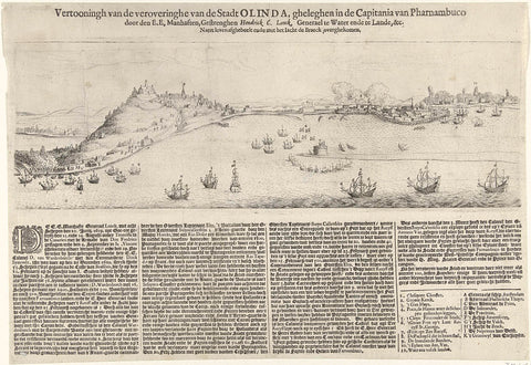 Conquest of Olinda in Brazil by General Hendrick C. Loncq, 1630, anonymous, 1630 Canvas Print