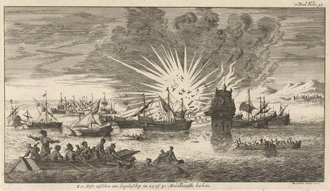 Battle of the Sea, Jan Luyken, 1682 Canvas Print