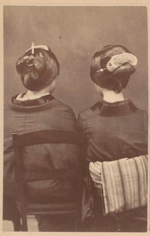 Two unknown Japanese women seen on the back, anonymous, 1885 Canvas Print