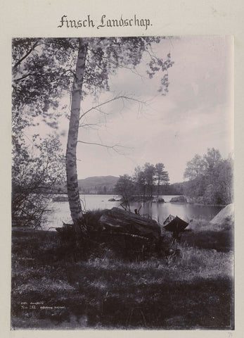 Finnish landscape with a lake and coniferous trees., I.K. Inha (possibly), 1898 Canvas Print