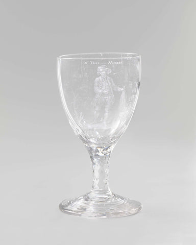 Wine glass with a scene of the flax trade, anonymous, c. 1775 - c. 1800 Canvas Print