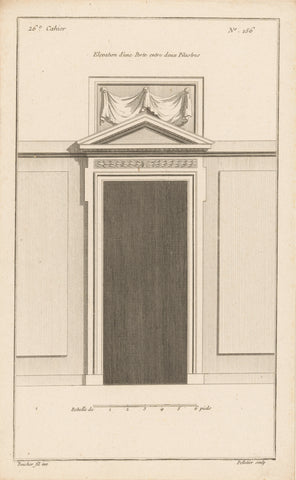 Portal with triangular pediment, Jean Pelletier, 1772 - 1779 Canvas Print