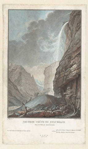 Waterfall of Staubbach, Jean François Janinet, 1772 - 1785 Canvas Print