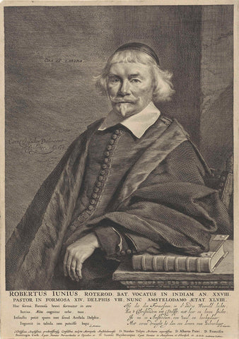 Portrait of Robert Junius, Cornelis Visscher (II), 1654 Canvas Print