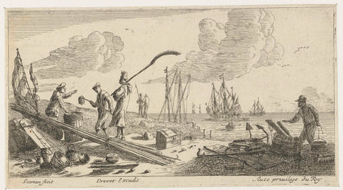 Sailors at the coast, anonymous, 1650 - 1738 Canvas Print