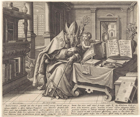 Father Augustine of Hippo, Antonie Wierix (II), 1585 Canvas Print