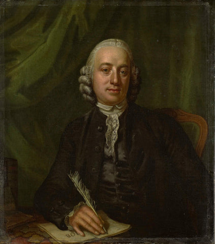 Portrait of Pieter Meijer, Publisher and Bookseller in Amsterdam, Hendrik Pothoven (attributed to), 1750 - 1781 Canvas Print