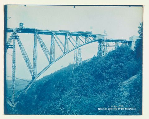 Construction of the Viaur Viaduct in France by the Societé de Construction des Battignolles, 21 May 1902, anonymous, 1902 Canvas Print