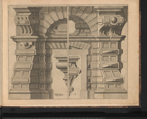 Two half portals and two consoles, Johannes or Lucas van Doetechum, 1578 Canvas Print