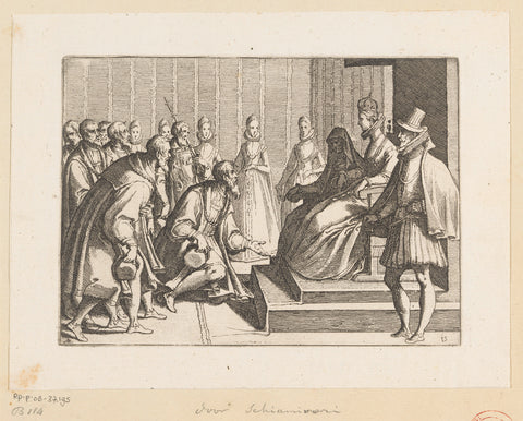 Margaret of Austria receives a nobleman, Raffaello Schiaminossi, c. 1612 Canvas Print