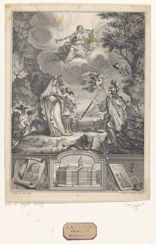 Allegorie op het 100-jarig jubileum van Nederlands Vrijheid, 1648-1748, Simon Fokke, 1748 Canvas Print