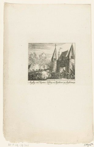 Attack by Helling and Ruychaver on Amsterdam, 1577, Simon Fokke, 1782 Canvas Print