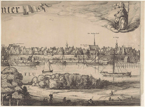 Profile of Deventer (plate III), Claes Jansz. Visscher (II) (possibly), 1615 Canvas Print