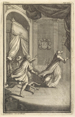 Sexual assault, Jan Wandelaar, 1722 - 1723 Canvas Print