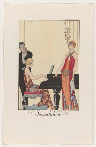 Falbalas and Fanfreluches: almanac of present, past & future modes for 1923, 2nd year: Incantation, George Barbier, 1923 Canvas Print