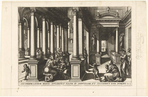 Circumcision of Christ in the Temple, Luke of Doetechum, c. 1572 Canvas Print