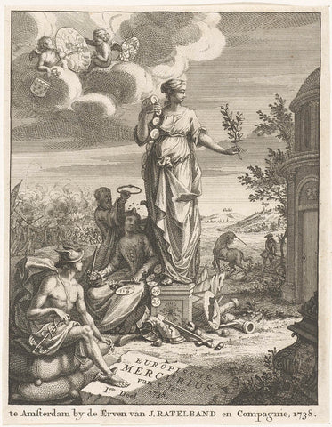 Title page for the Europian Mercury of 1738, anonymous, 1738 Canvas Print