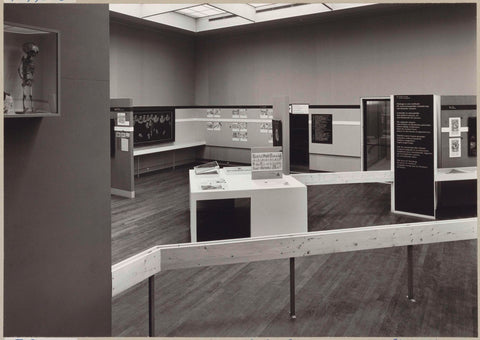 Room with various objects, information panels and a passage, c. 1975 Canvas Print