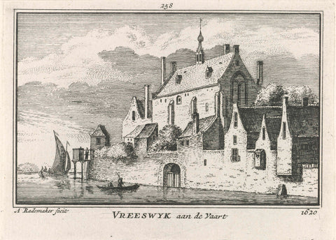 View of Vreeswijk, 1620, Abraham Rademaker, 1727 - 1733 Canvas Print