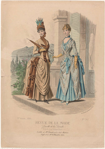 Revue de la Mode, Gazette de la Famille, dimanche 25 avril 1886, 15e Année, No. 747: Toilettes de Mme Benoit (...), A. Chaillot, 1886 Canvas Print