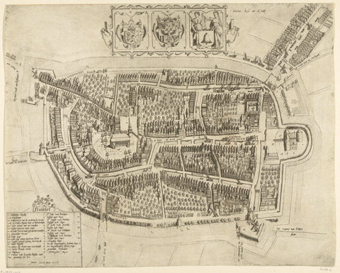 Map of Franeker, 1598, Pieter Bast, 1598 Canvas Print