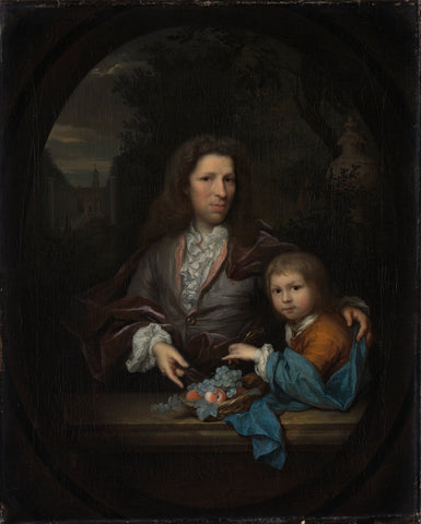 Jan van de Poll (1668-1745) and his Son Harmen Hendrick (1697-1772)., Arnold Boonen, 1700 - 1729 Canvas Print