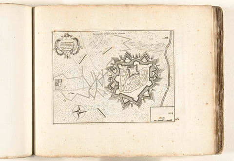 Map of Carmagnola, c. 1702, anonymous, 1702 - 1703 Canvas Print