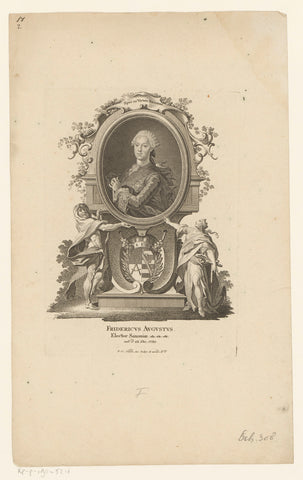 Portret van Friedrich August I of Saxony, Johann Esaias Nilson, 1760 - 1788 Canvas Print