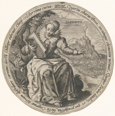 Calliope, Crispijn van de Passe (I), 1598 - 1611 Canvas Print