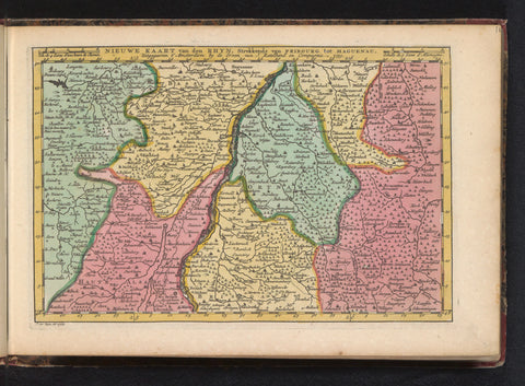 Map of the Rhine, Jan van Jagen, 1735 Canvas Print