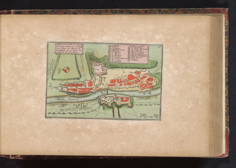 Map of Dinant, anonymous, 1735 Canvas Print