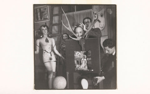 Performance of three gentlemen. Surrealism tent. Bile. Robert, A'dam 1938, Lilly Samuel, 1938 Canvas Print