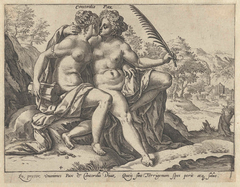 Unity and Peace (Concordia / Pax), Hendrick Goltzius, 1580 - 1584 Canvas Print