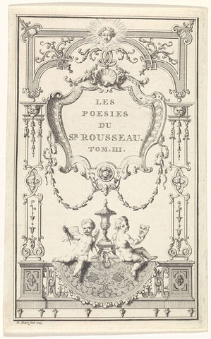 Titelpagina voor: J.-B. Rousseau, Œuvres diverses, 1734, Bernard Picart, 1725 Canvas Print