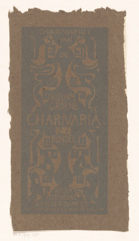 Title page for: Charivarius, Charivaria: 2nd collection, 1916, Carel Adolph Lion Cachet, c. 1915 Canvas Print