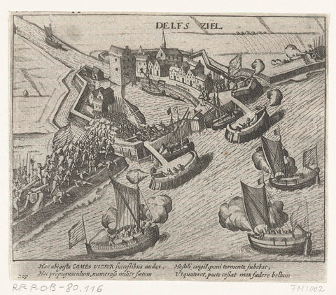 Capture of Delfzijl by Maurits, 1591, anonymous, 1613 - 1615 Canvas Print