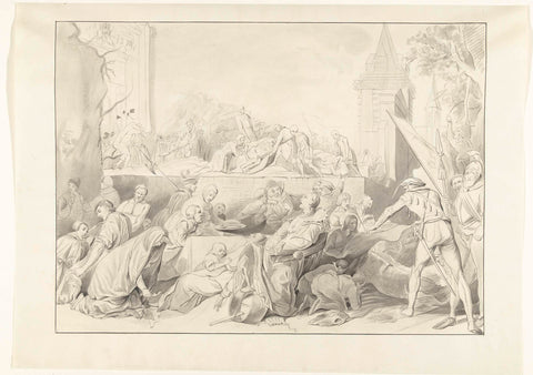 Famine during the siege of Leiden, 1574, J.C. Wendel, 1854 Canvas Print