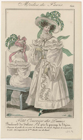 Petit Courrier des Dames, 1829, No. 642 : Chapeau de paille de riz.., anonymous, 1829 Canvas Print