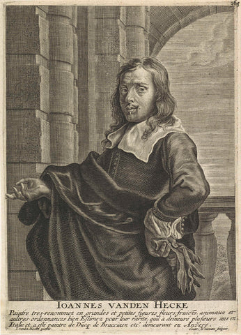 Portrait of the painter Jan van den Hecke (I), Coenraet Waumans, 1662 Canvas Print