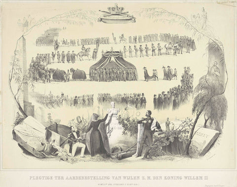 Funeral procession of King William II, Gerhardus Fredericus Eilbracht, 1826 - 1833 Canvas Print