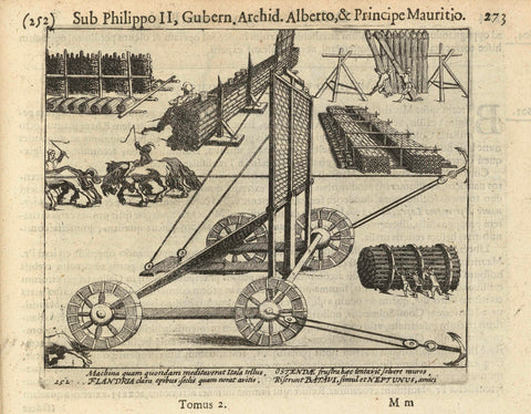 Siege of Ostend: tools used by Spinola during the siege, 1601-1604, Simon Frisius, 1621 - 1622 Canvas Print