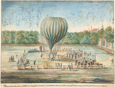 The Launch of Blanchard's Balloon at The Hague in 1785, G. Carbentus, 1785 Canvas Print