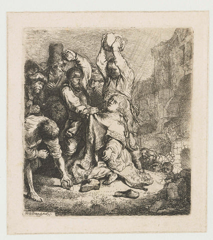 The Stoning of St Stephen, Rembrandt van Rijn, 1635 Canvas Print